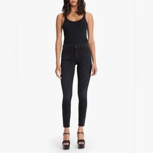 Mother Denim High Waisted Looker Jeans Blackbird 27